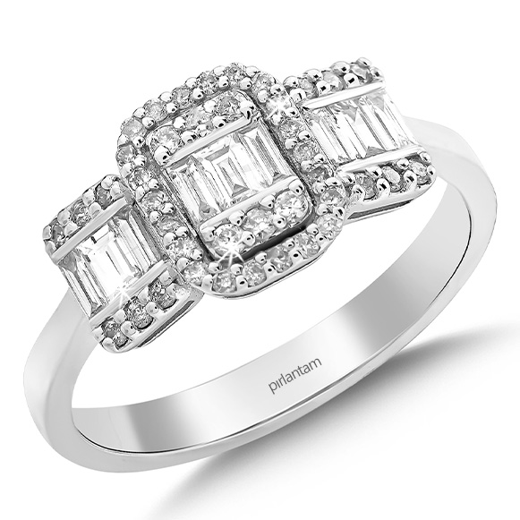0.55 ct. Pırlanta Baget Yüzük