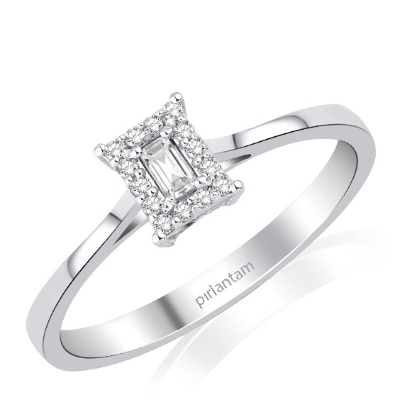 0.14 Ct. Pırlanta Baget Yüzük