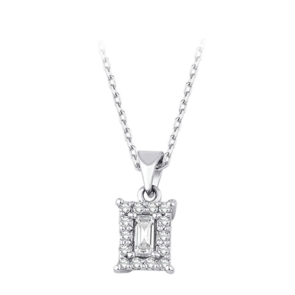 0.12 Ct Pırlanta Baget Kolye