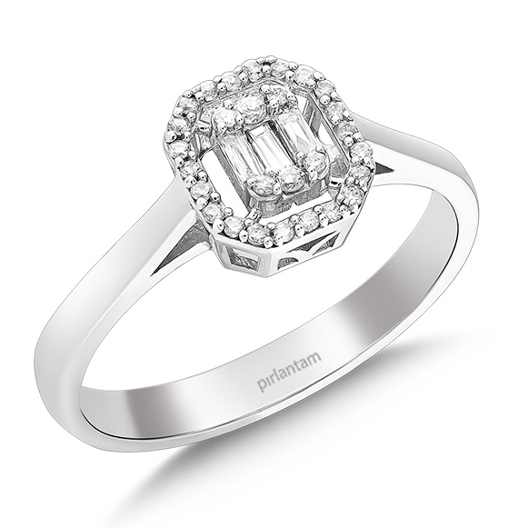 0.15 Ct. Pırlanta Baget Yüzük