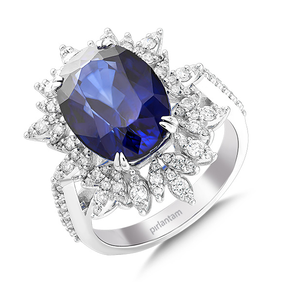8.90 CT. Pırlanta Safir Yüzük