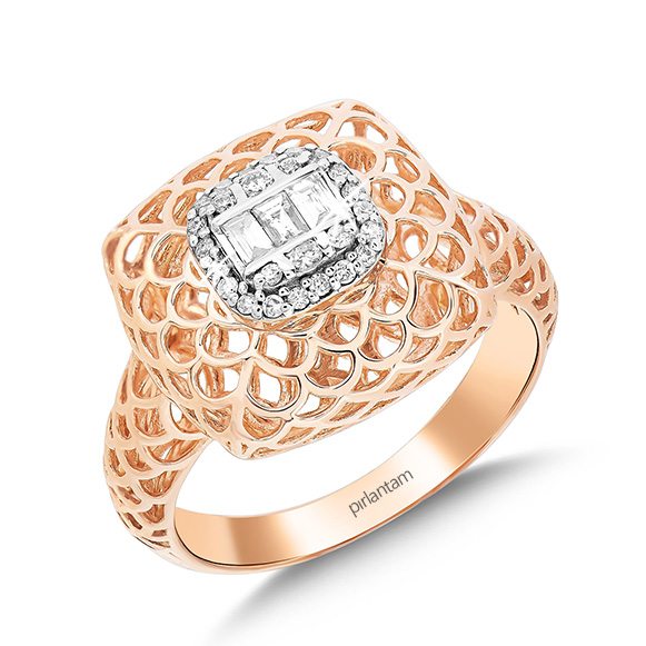 0.18 ct. Pırlanta Baget Yüzük