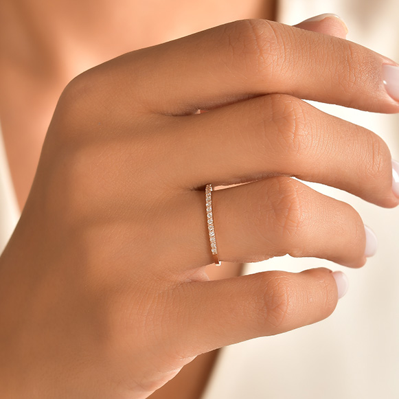 0.15 Ct Pırlanta Yarımtur Yüzük