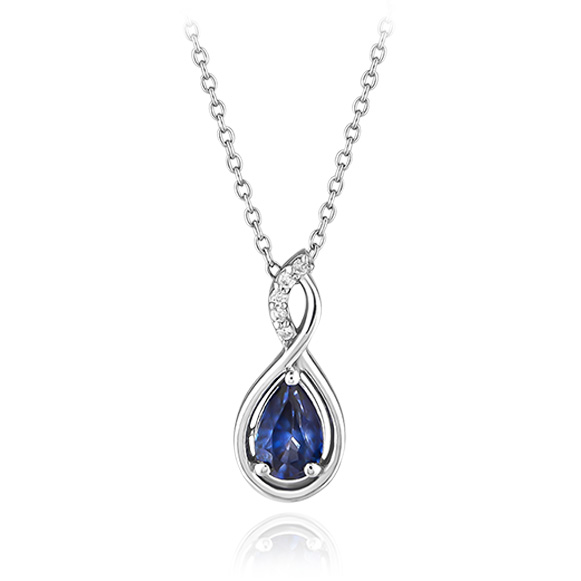 0.45 Ct. Pırlanta Safir Kolye 