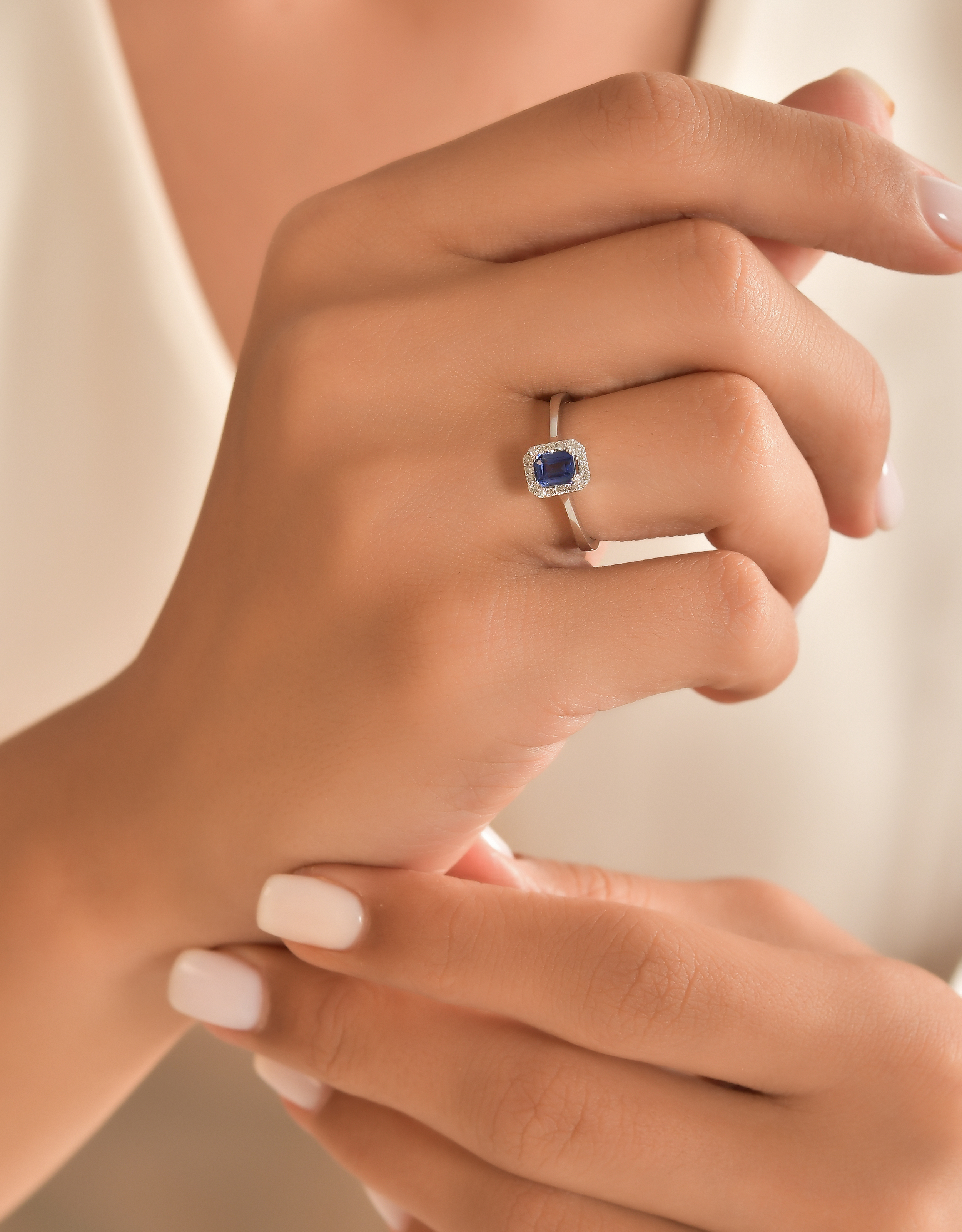 0.75 Ct Pırlanta Safir Yüzük