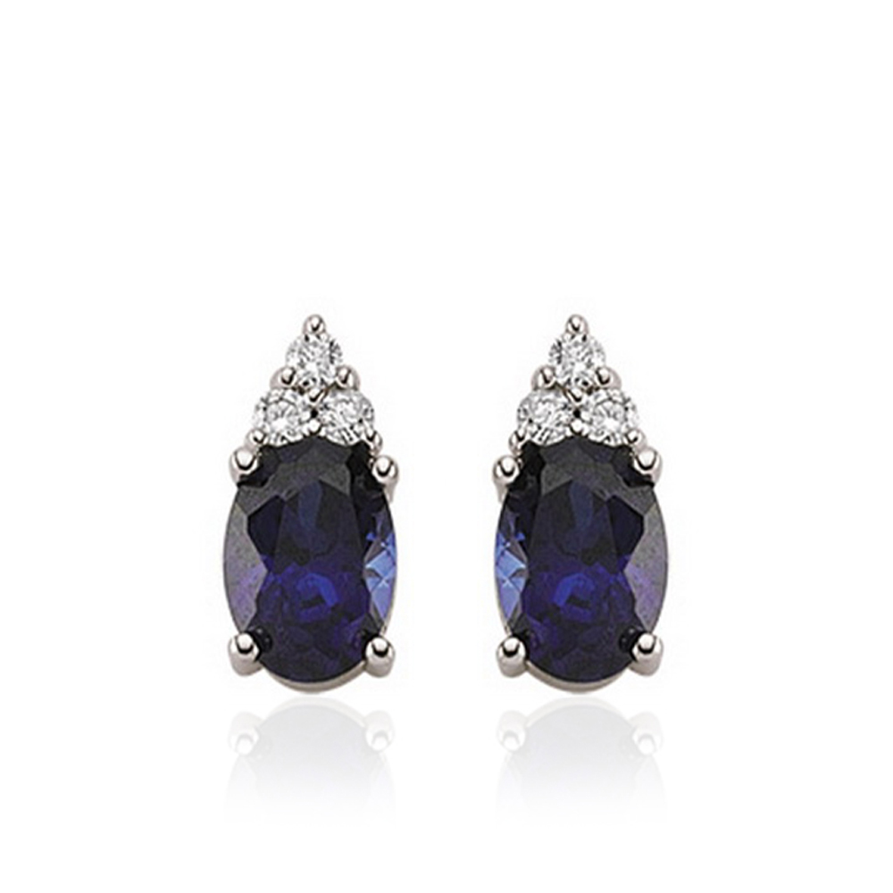 1.50 Karat Pırlanta Safir Küpe