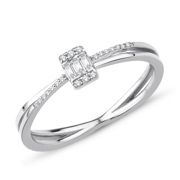 0.08 ct. Pırlanta Baget Yüzük