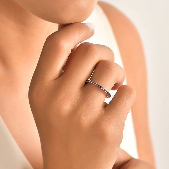 0.51 Ct Mor Pırlanta Tamtur