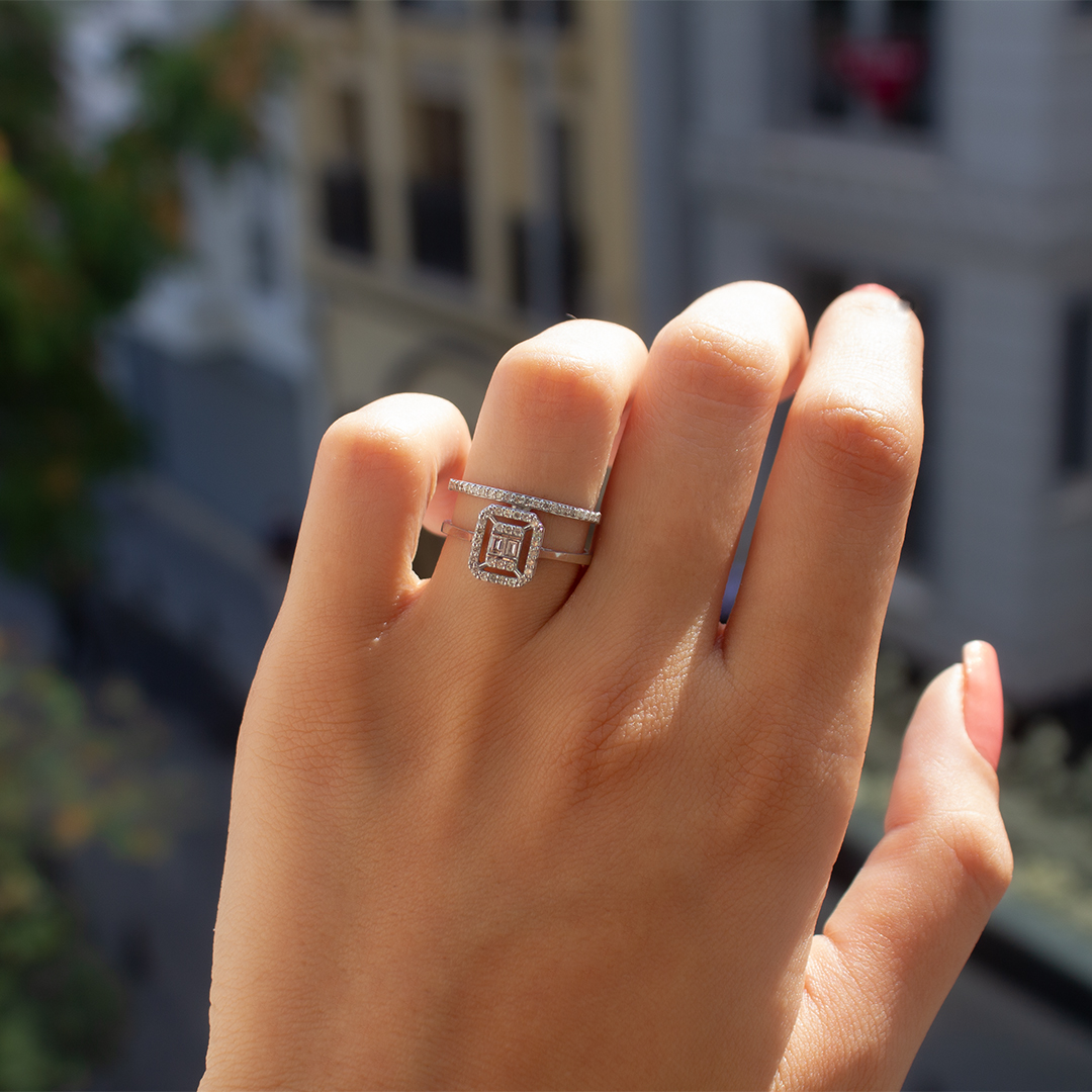 0.25 ct Pırlanta Baget Yüzük