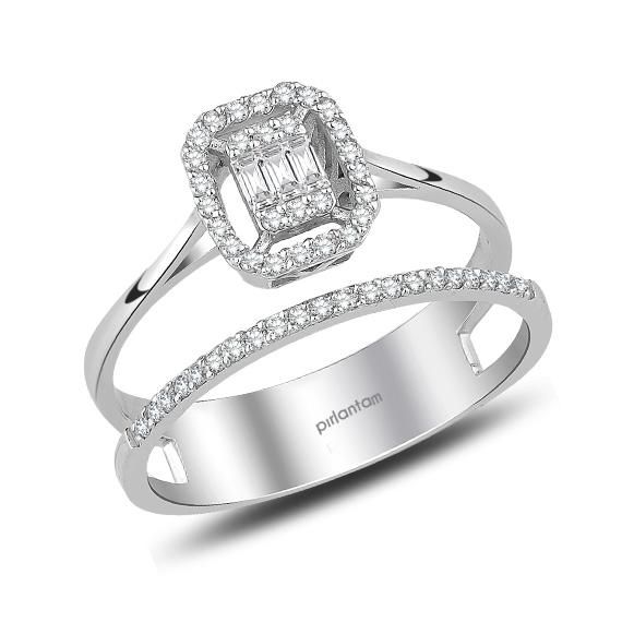 0.25 ct Pırlanta Baget Yüzük