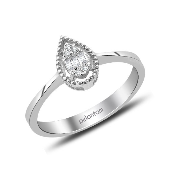 0.08 Ct. Pırlanta Baget Yüzük