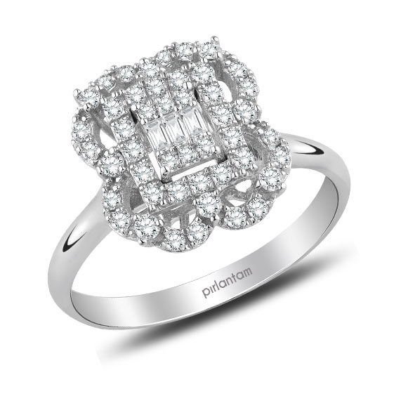 0.50 Ct. Pırlanta Baget Yüzük