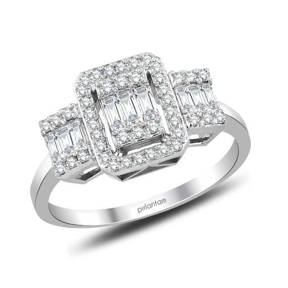 0.50 Ct. Pırlanta Baget Yüzük
