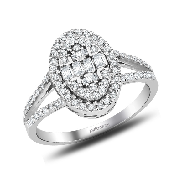 0.45 CT. Pırlanta Baget Yüzük