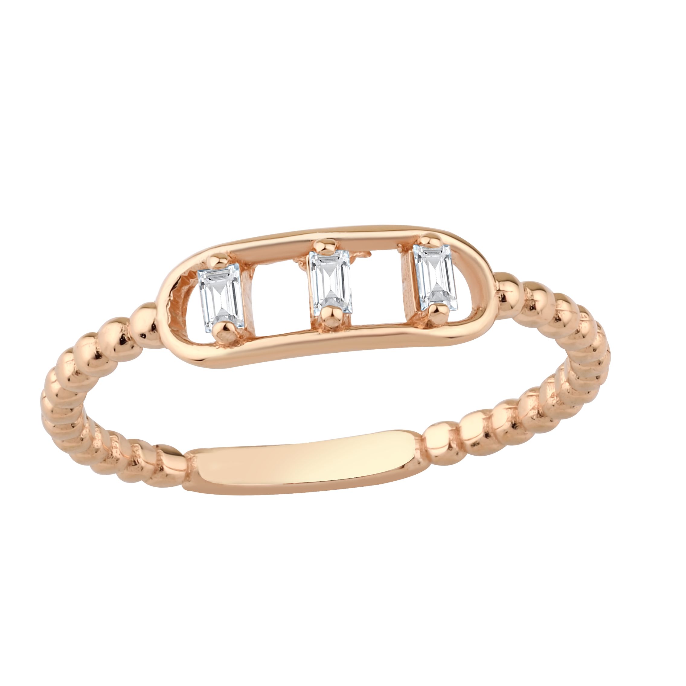 0.09 ct Pırlanta Baget Yüzük