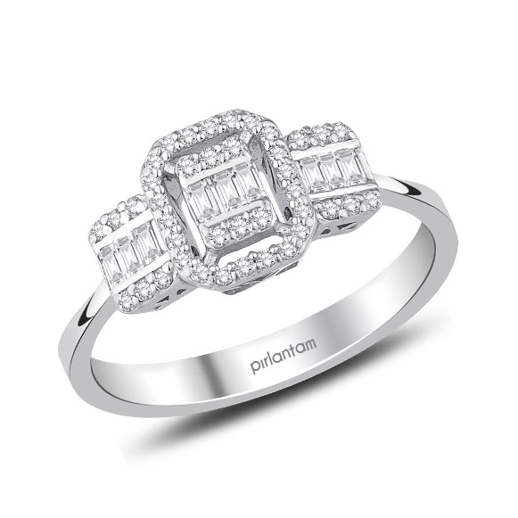 0.29 ct Pırlanta Baget Yüzük
