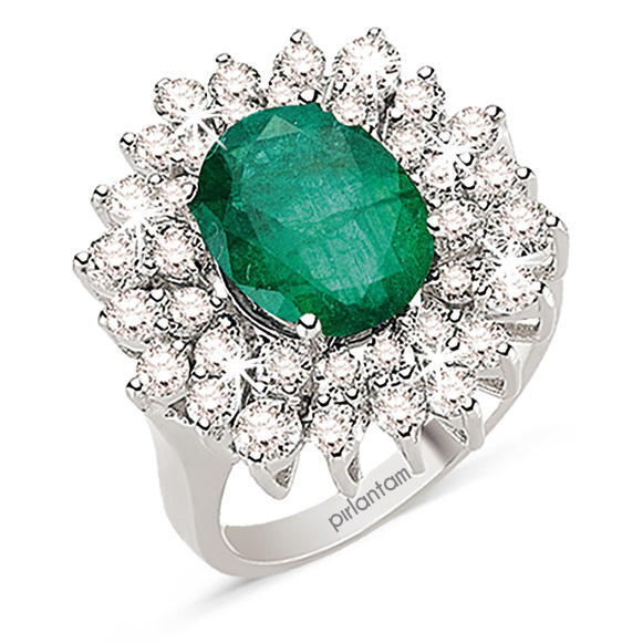 5.67 ct. Pırlanta Zümrüt Yüzük