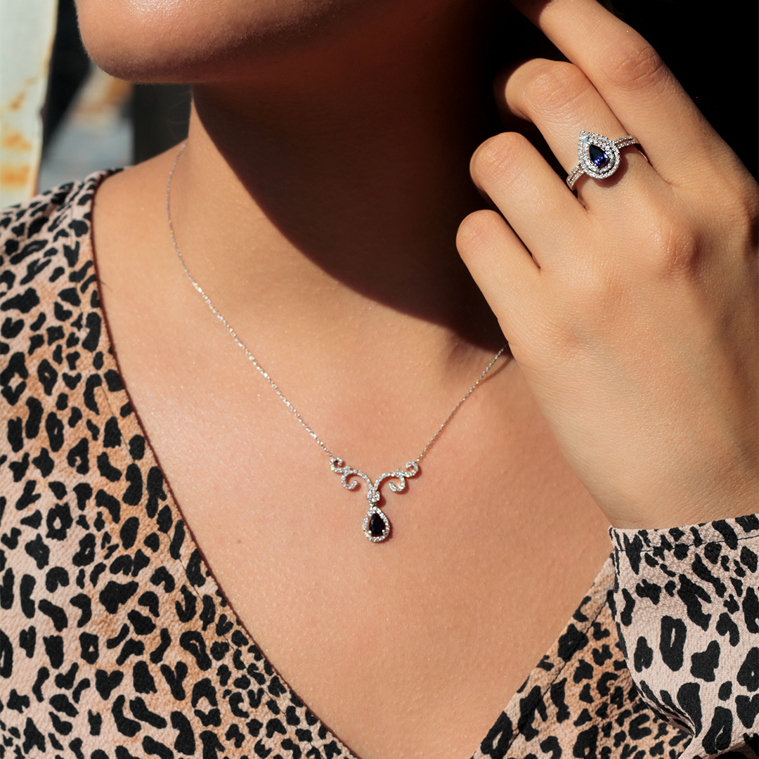 0.70 ct. Pırlanta Safir Yüzük