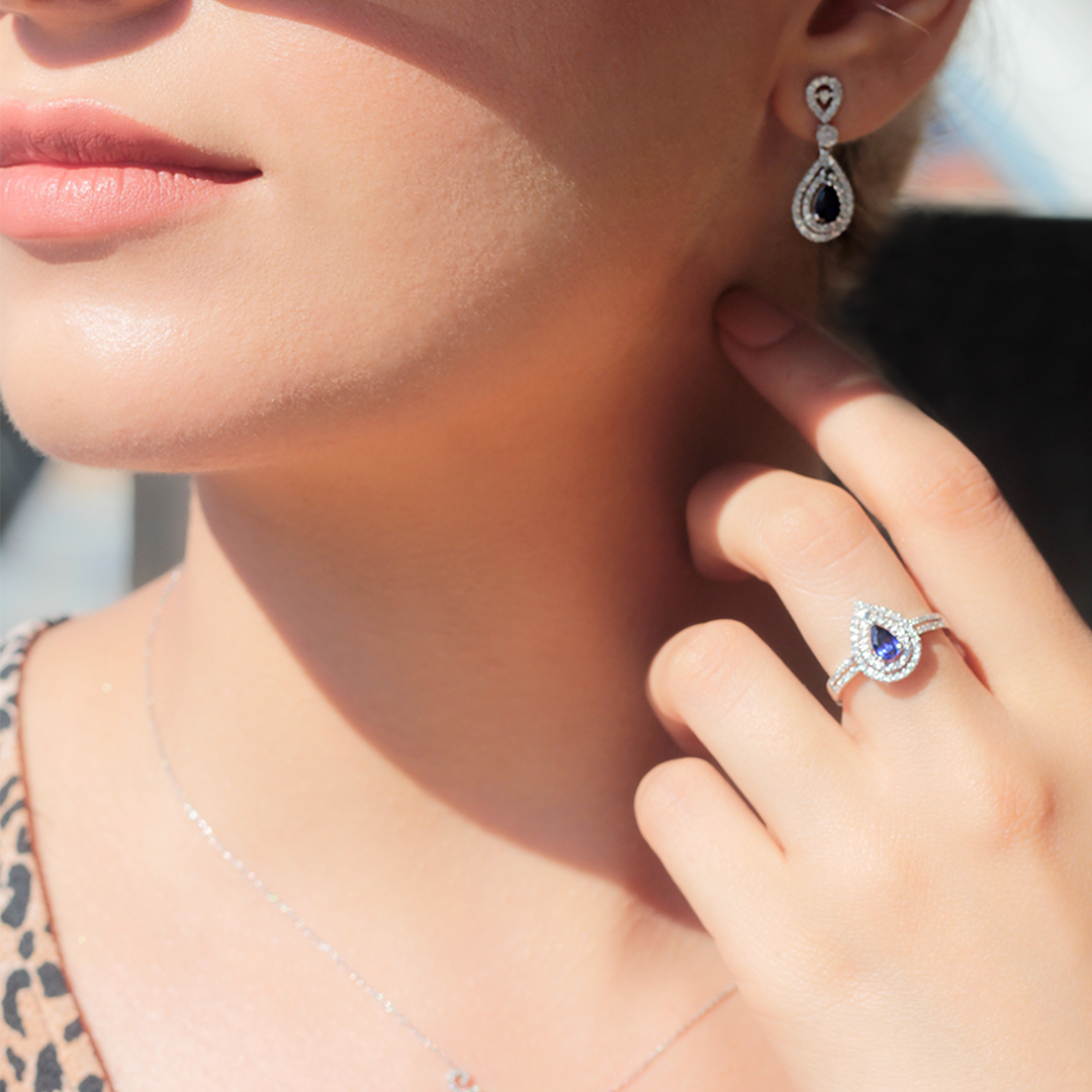 0.70 ct. Pırlanta Safir Yüzük