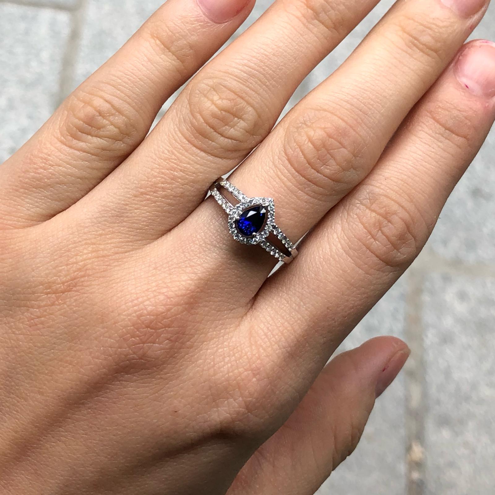 0.60 ct. Pırlanta Safir Yüzük