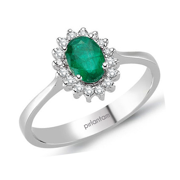 0.91 ct. Pırlanta Zümrüt Yüzük