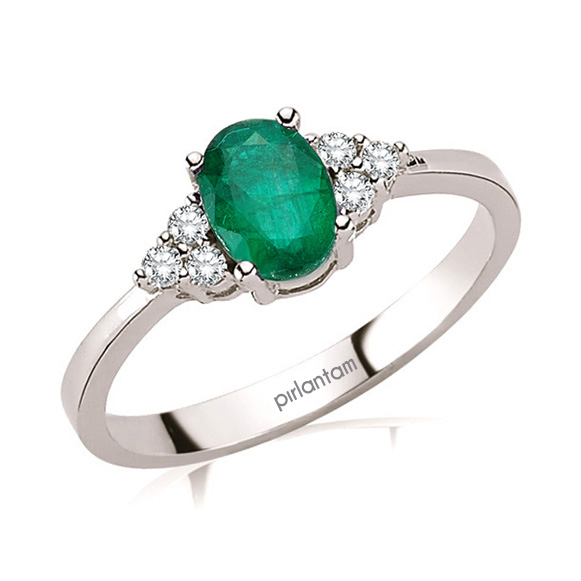 0.49 ct. Pırlanta Zümrüt Yüzük