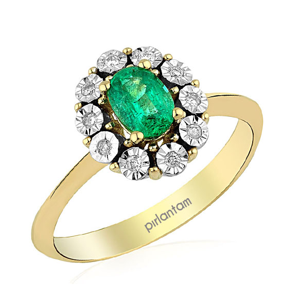 0.59 ct. Pırlanta Zümrüt Yüzük