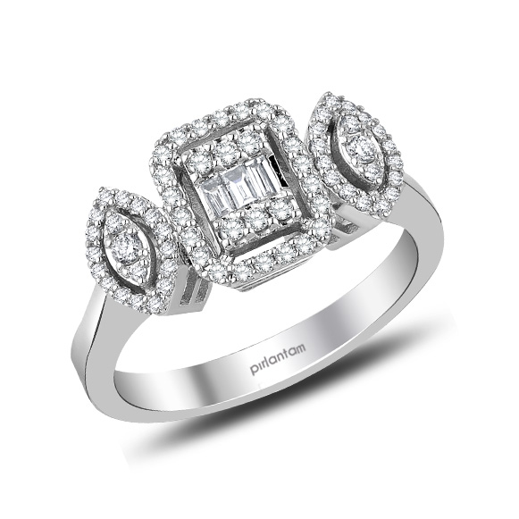 0.44 ct. Pırlanta Baget Yüzük