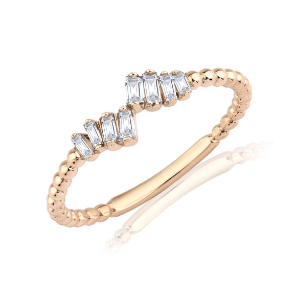 0.16 ct Pırlanta Baget Yüzük