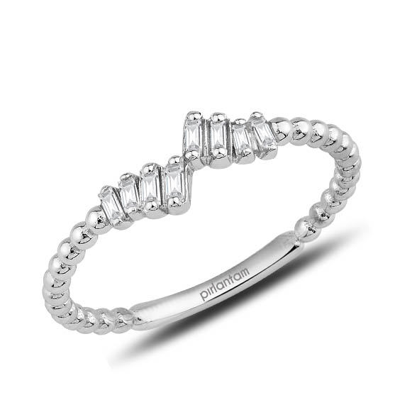 0.16 ct Pırlanta Baget Yüzük