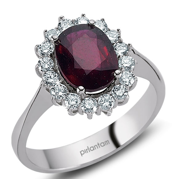 3.34 ct. Pırlanta Yakut Yüzük