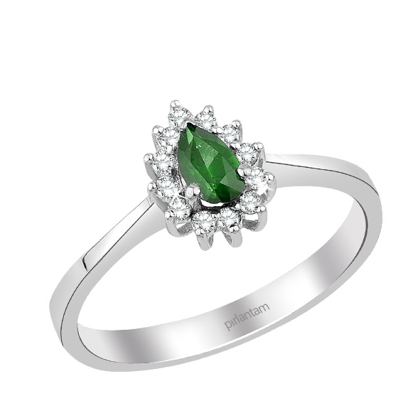 0.46 ct. Pırlanta Zümrüt Yüzük