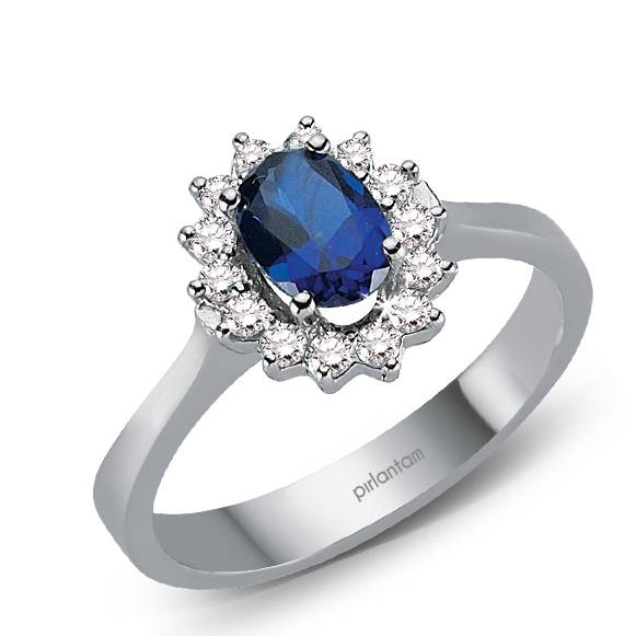 1.18 ct. Pırlanta Safir Yüzük