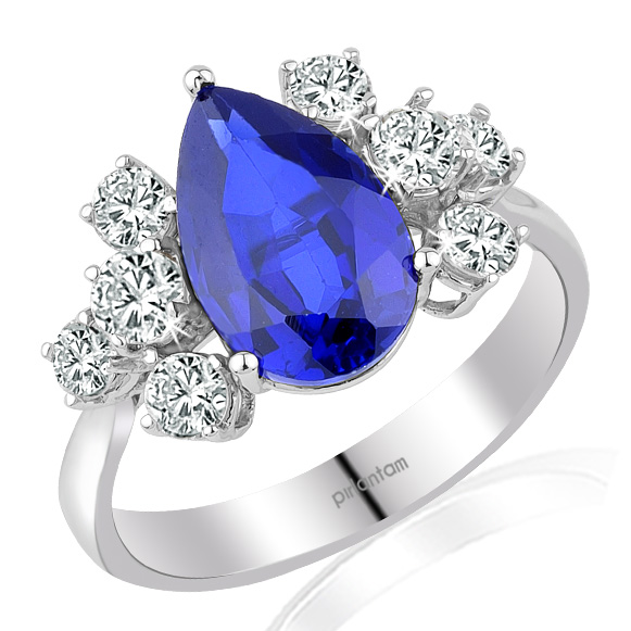 4.29 ct. Pırlanta Safir Yüzük