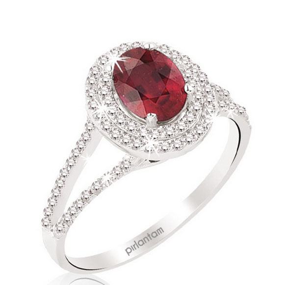 1.55 ct. Pırlanta Yakut Yüzük