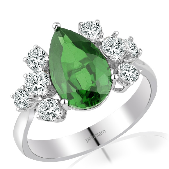 2.50 ct. Pırlanta Zümrüt Yüzük
