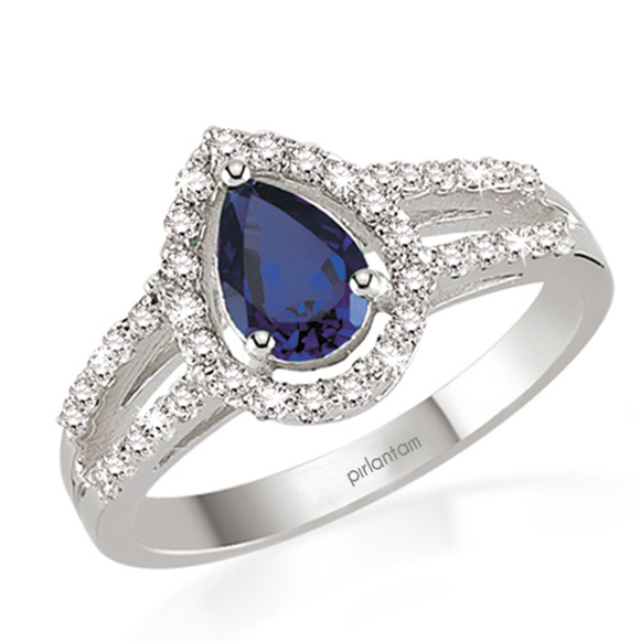 0.60 ct. Pırlanta Safir Yüzük