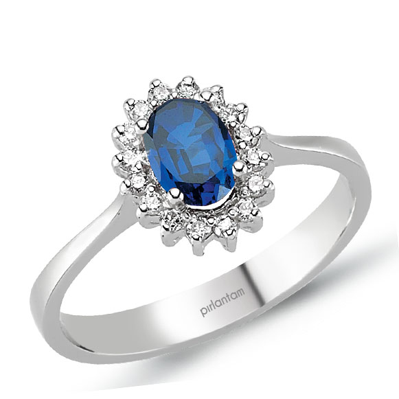 1.15 ct. Pırlanta Safir Yüzük
