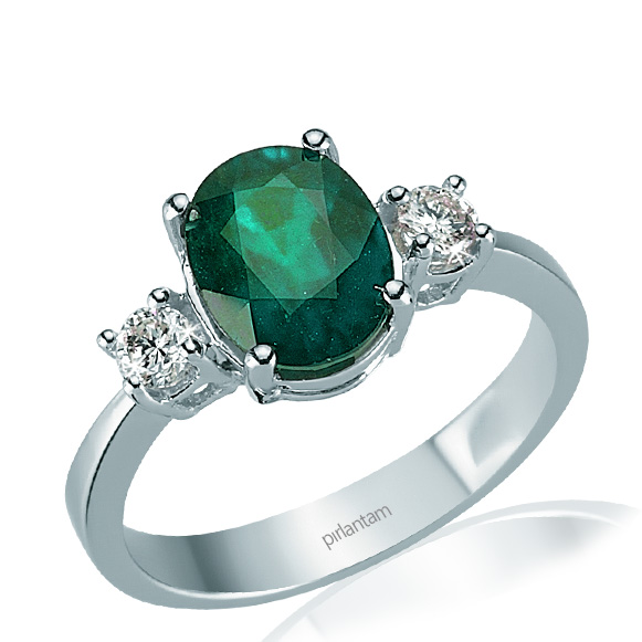 1.85 ct. Pırlanta Zümrüt Yüzük