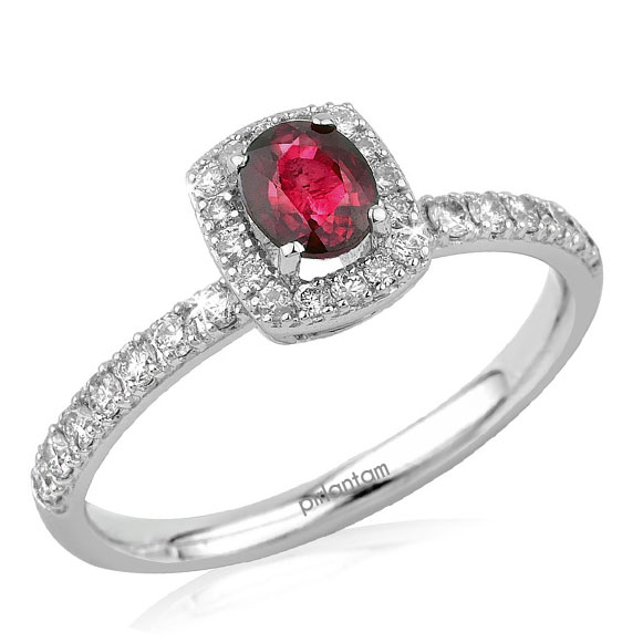 0.81 ct Pırlanta Yakut Yüzük