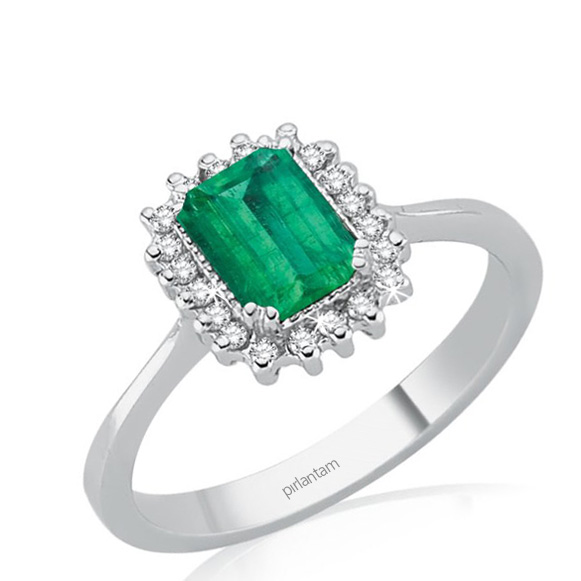 1.16 ct. Pırlanta Zümrüt Yüzük