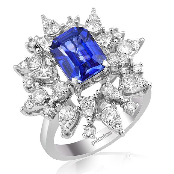 4.60 ct. Pırlanta Safir Yüzük