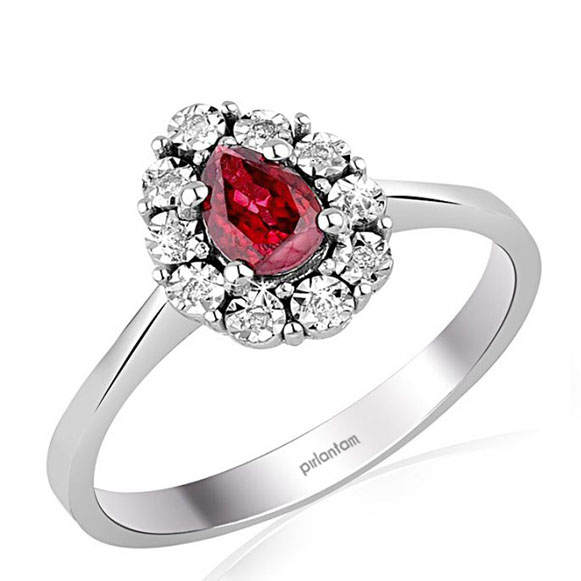 0.45 ct. Pırlanta Yakut Yüzük