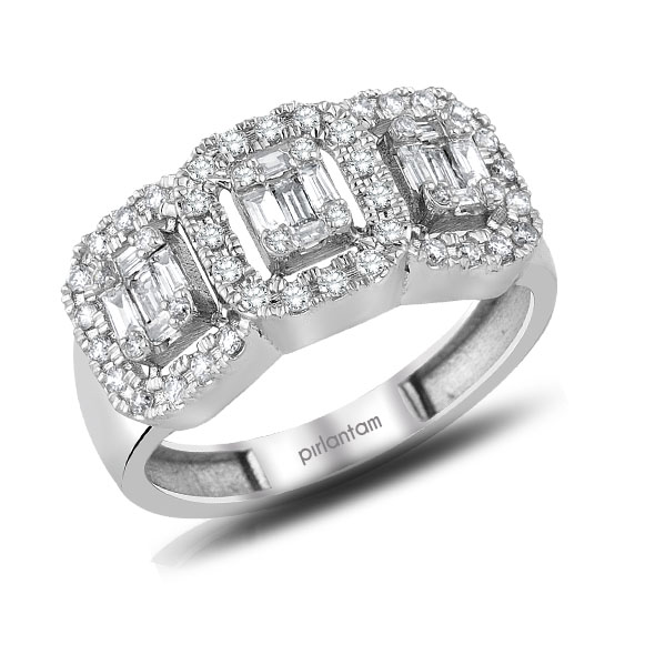 0.50 ct. Pırlanta Baget Yüzük
