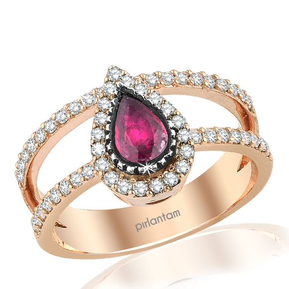 0.93 ct. Pırlanta Yakut Yüzük