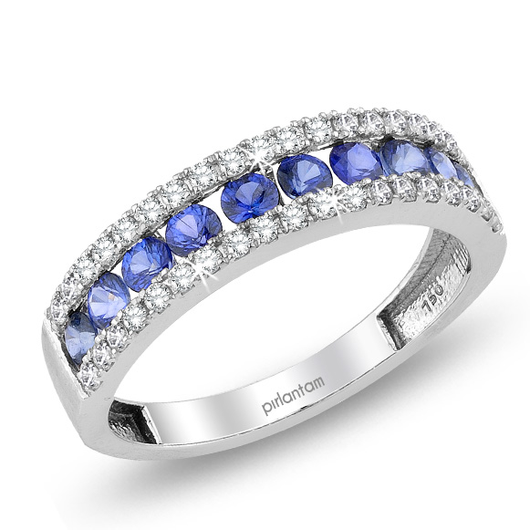 1.40 ct. Pırlanta Safir Yüzük