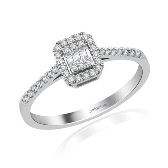 0.20 CT. Pırlanta Baget Yüzük