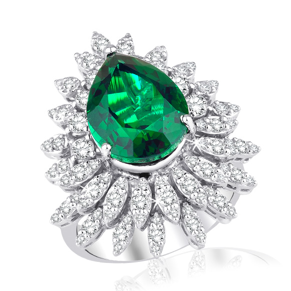 6.62 Ct. Pırlanta Zümrüt Yüzük