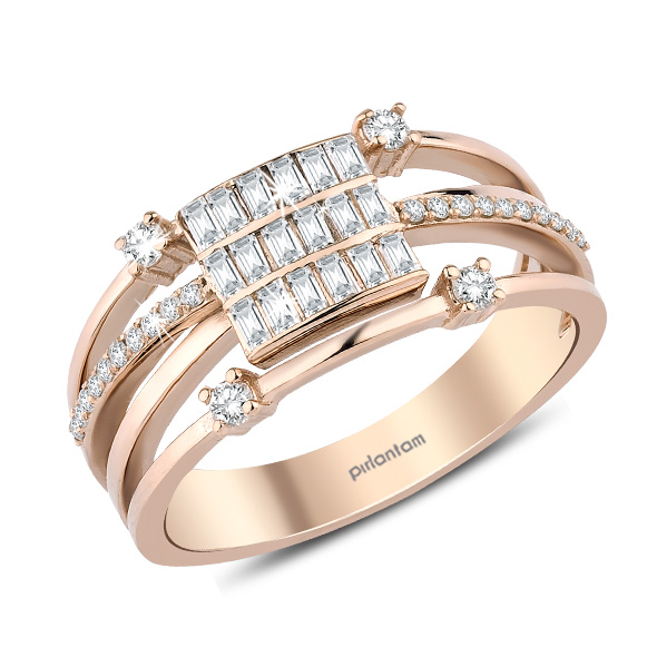 0.40 ct. Pırlanta Baget Yüzük