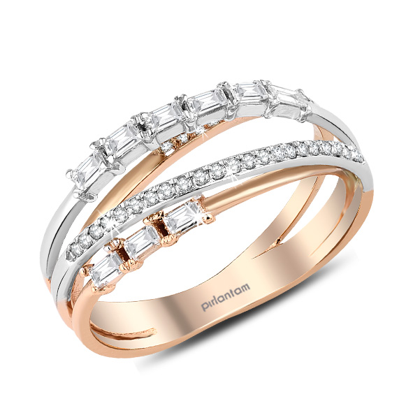 0.52 ct. Pırlanta Baget Yüzük